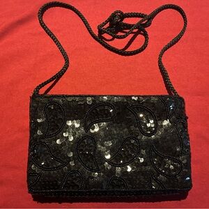 Elegant Black Sequin Evening Bag